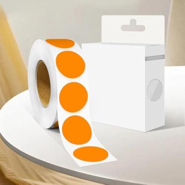 Imagem de Adesivo redondo de 2,5 cm com código de cores, 1000 adesivos de rolo de pontos, etiquetas de círculo laranja para escritório e casa