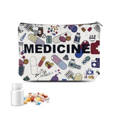 Imagem de Organizador de medicamentos bolsa de maquiagem para mulheres e homens, presentes de aniversário de Natal para médicos, enfermeiras, kit de medicamentos de viagem, bolsa de cosméticos portátil, bolsa