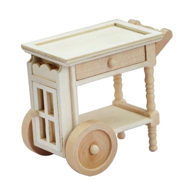 Imagem de Carrinho de jantar para móveis de casa de bonecas em miniatura em escala 1:12