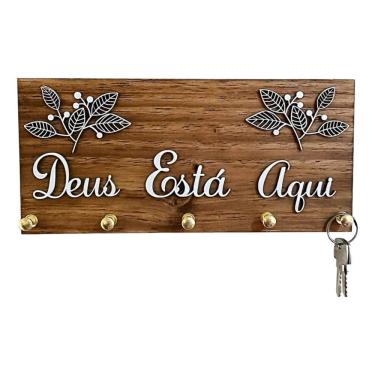 Imagem de Porta Chaves De Parede Suporte Para Chave Com Frase
