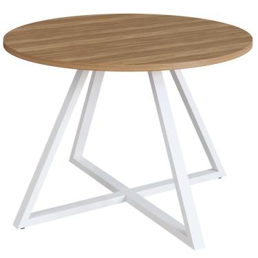 Imagem de Mesa De Jantar Redonda 110 Cm 25933 Nogal Sevilha Branco Artesano Nogal Sevilha Branco