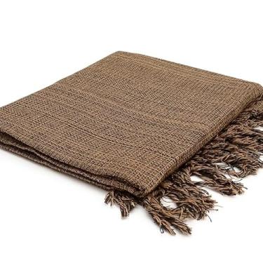 Imagem de Kit 2 Mantas Para Sofá Luxo Terracota 120x210 cm – Decoração e Proteção de Sofá com Detalhes em Franja (2 Marrom Mesclado)