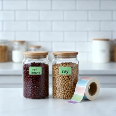 Imagem de 1000 peças (2 rolos) etiquetas móveis para caixas, etiquetas de codificação de cores, adesivos codificados por cores, adesivos coloridos à prova d'água para notas de arquivo de escritório em casa