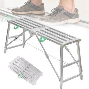 Imagem de Plataforma De Trabalho AjustáVel,Andaime DobráVel PortáTil, Capacidade De Carga De 800 Lb Com PéS Silenciosos E Antiderrapantes,Para Trabalhos Externos,ConstruçãO 160 * 40cm