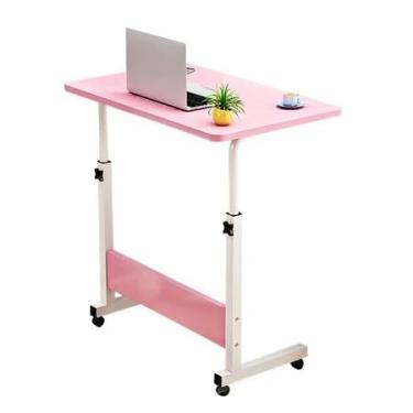 Imagem de Mesa Mesinha Notebook Com Altura Regulavel E Rodinhas Tablet Cama Sofá Ajustavel(rosa)