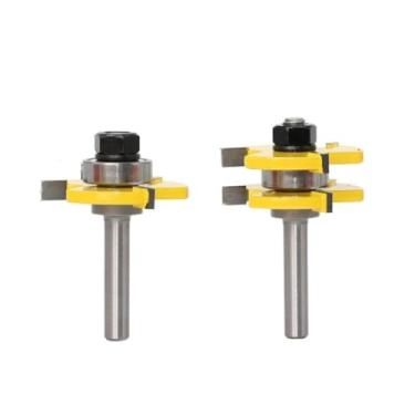 Imagem de Ferramentas Profissionais Brasil Conjunto de 2 Fresas para Madeira, Aço Carbono e Metal Temperado, Uso Manual, com Estojo de Armazenamento, para Encaixe e Junção Profissional em Móveis e Marcenaria