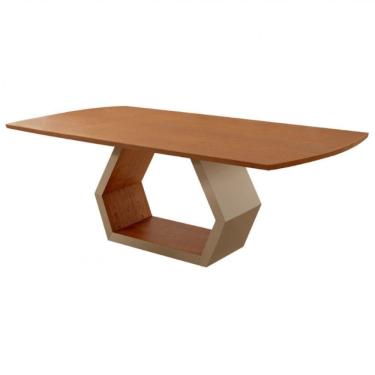Imagem de Mesa Para Sala De Jantar Ane Champanhe Com Cinamomo-cinamomo Imbuia