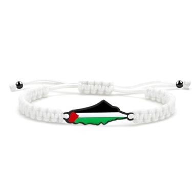 Imagem de Vivaday Pulseira trançada com bandeira palestina | Joias Freedom for Palestine | Pulseiras de orgulho palestino e paz | Pulseira cultural artesanal do Oriente Médio YA5882, Medium, Metal, Sem Pedra