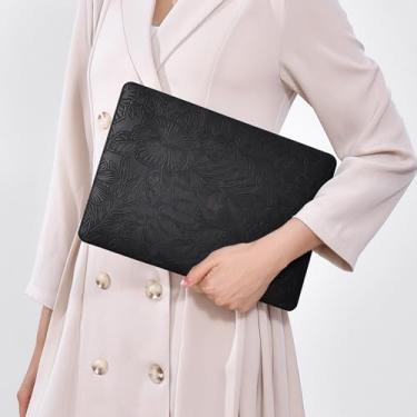 Imagem de Miloocul Compatível com MacBook Pro 14 A2992/A2918/A3401/A3112/A3185/A3434 2021-26, capa rígida de couro floral com relevo e capa de teclado (preta, 2021-26 Mac Pro 14 A2918/A3401/A3112/A3185/A3434 4)