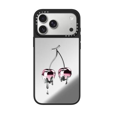 Imagem de CASETiFY Capa espelhada para iPhone 17 Pro Max [refletiva/compatível com Magsafe/1,5 m. 1X proteção contra quedas de grau militar] - Cereja derretida colorida - prata em preto