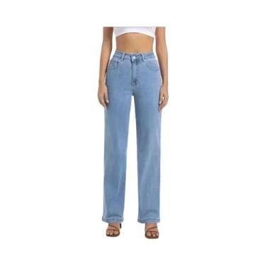 Imagem de Calças Jeans Brancas De Cintura Alta Para Mulheres Confortáveis Com Co