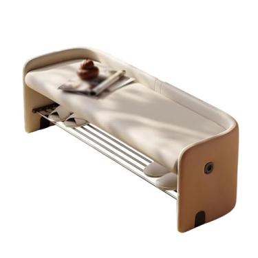 Imagem de FAMEOYA Banco de armazenamento de sapatos, banco de troca de sapatos na porta de entrada de casa, armário de sapatos pode sentar banco de armazenamento banco de armazenamento longo sapateira banco de