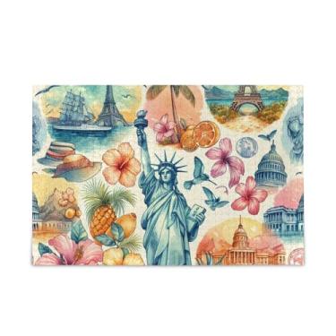 Imagem de WELLDAY Quebra-cabeça flores tropicais cidade praia 500 peças grande jogo de arte para adultos adolescentes