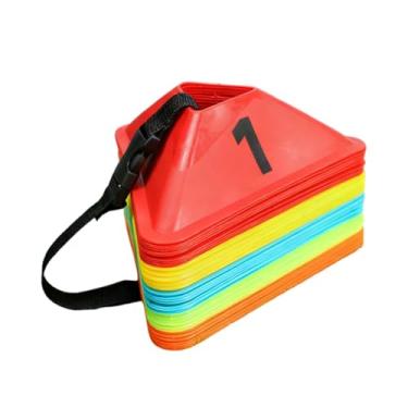 Imagem de Generic Conjunto de 50 cones triangulares para treinamento de agilidade no futebol, acessórios para treino esportivo e marcadores para campos de futebol e
