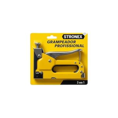 Imagem de Grampeador para Tapeceiro Profissional, Metal e ABS, Preto, 18x12x2,5cm, com 100 Grampos 8mm, Compatível com Grampos 4/6/8mm, para Tapeçaria e Artesanato