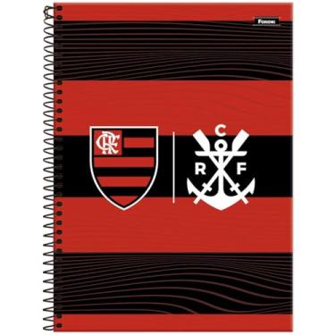 Imagem de Caderno Flamengo FORONI Universitário ESPIRAL - 1M 80 Folhas (Listras)