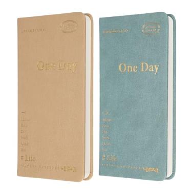 Imagem de PATIKIL Caderno planejador, 2 peças, 18 x 9,7 cm, 96 folhas, bolso diário sem data, para fazer agenda, diário, semanal, para escritório, casa, estudo, trabalho, gerenciamento de hábitos, rastreador de