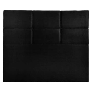 Imagem de Cabeceira Estofada Milena 1,95 Veludo Shop Das Cabeceiras Preto