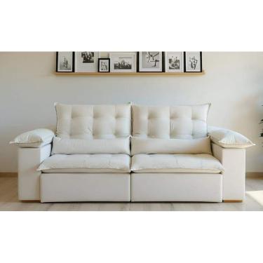 Imagem de Sofá Luxo Gold Retrátil e Reclinável Vários Tecidos Pillow 15cm Almofadas Decorativas 2,90M