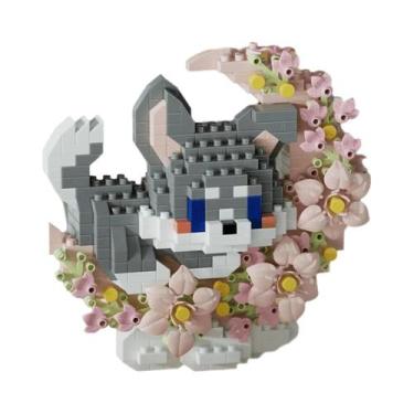 Imagem de Blocos De Montar Mini Panda E Raposa, Modelo De Montagem Flor E Lua, B