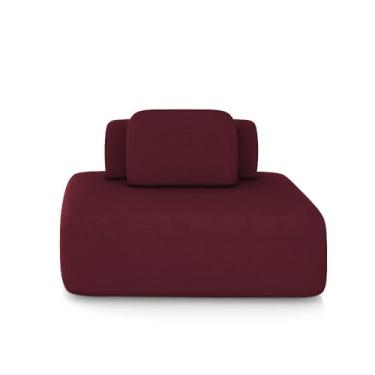 Imagem de Sofá Ilha Sala de Estar Modulado Dakota 142cm Encosto Almofada Solta Veludo Bordô G33 - Gran Belo