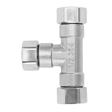 Imagem de GLOGLOW Encaixe de Tubo de Mangueira Encaixe de Tubo T de 3 Vias, Aço Inoxidável 304, Conector G1/2 para água e Gás, Lareira e Aquecimento Com Classificação de Alta Pressão (Rosca Fêmea)