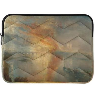 Imagem de Capa personalizada J. M. W. Turner Burning Sea Painting Puffy Laptop para MacBook Pro 14 polegadas capa capa acessórios para computador 13-14 polegadas universal