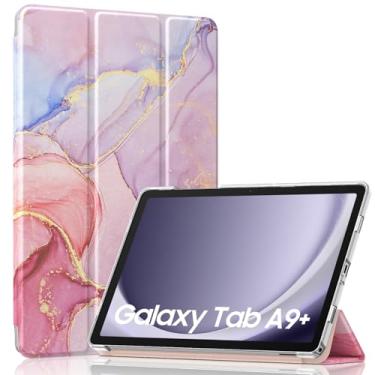 Imagem de MoKo Capa para Galaxy Tab A9 Plus/A9+ de 11 polegadas 2023, capa inteligente rígida de policarbonato translúcido para tablet Galaxy Tab A9 Plus SM-X210/X216/X218, despertar/hibernar automaticamente