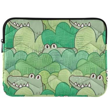 Imagem de Capa protetora para laptop com design de crocodilo verde para MacBook de 13 polegadas, capa protetora para notebook, universal, 13 a 14 polegadas