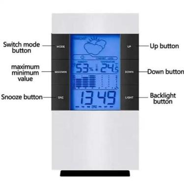 Imagem de Relogio led de mesa estacao metereologica termometro - Yeet