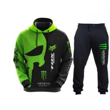 Imagem de Kit Conjunto De Moletom Blusa E Calça Corrida Racing Moto Carro Gp-Unissex