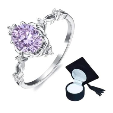 Imagem de Anel De Formatura Prata Banhado Prateado Profissões Profissão (Lilás Claro, 12)