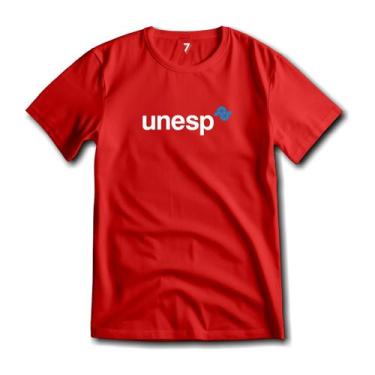 Imagem de Camiseta Unesp Algodão Premium Malha 100%, GG, Vermelho