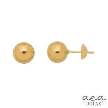 Imagem de Par Brincos Adulto Infantil De Bola Ouro 18k 5mm Ou 2 Furo - Aea Joias