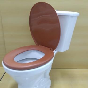 Imagem de Assento Tampa Vaso Sanitário Oval Universal Não Almofadado Resistente Confortável Diversas Cores(CARAMELO ESCURO - CM1)