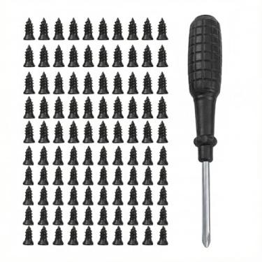 Imagem de TARSHYRY Kit de Reparo de Plugue de Pneu de 100 Unidades Com Chave de Fenda, Plugues de Pneu de Borracha Resistentes para Reparo de Punção de Furado, Kit de de de