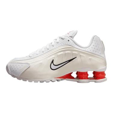 Imagem de Nike Tênis infantil Shox R4 Big (CW2626-102, branco/fantasma/vermelho picante/branco), Branco/Fantasma/Vermelho Picante/Branco, 22 BR