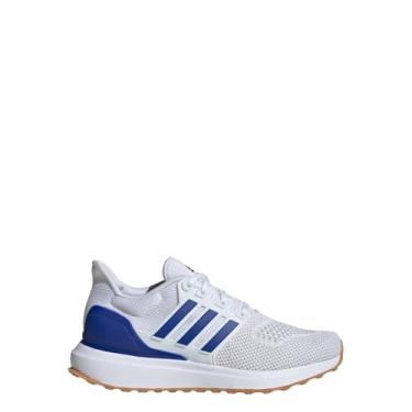 Imagem de adidas Tênis infantil unissex Ubounce DNA (criança grande), Branco/azul claro/preto, 1 Big Kid