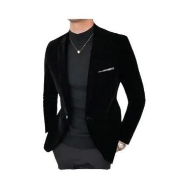 Imagem de Blazer Masculino Slim-fit De Veludo Cotelê Estilo Britânico Casual Par