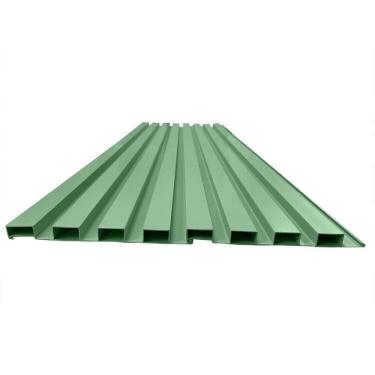 Imagem de Painel Ripado em Placa 100x0,15cm 10,5m² Pvc + 20 Cantoneiras Verde