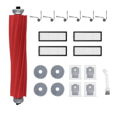 Imagem de NUHFUFA 20 peças de acessórios de aspirador de pó robô para Robo Rock QV35A/QV35S, 1 escova principal/6 escovas laterais/4 filtro/4 lenços/4 x saco de poeira