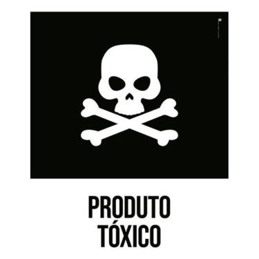 Imagem de Kit 3 Placas Desenho Produto Tóxico
