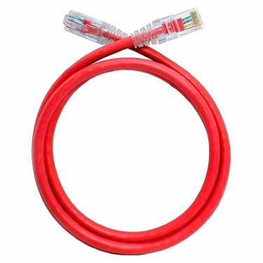 Imagem de Cabo De Rede Patch Cord Rj45 Cat5E Vermelho 1,5M Data Conect