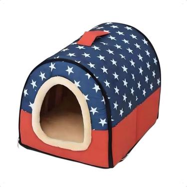 Imagem de Cama De Casinha Cachorro Dobravél Almofada Macia - Vermelho