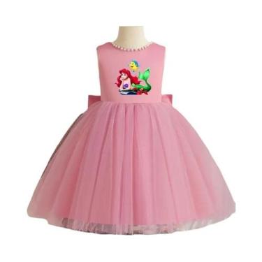 Imagem de Vestido De Tule Com Laço Para Meninas Princesas, Elegante Vestido De D