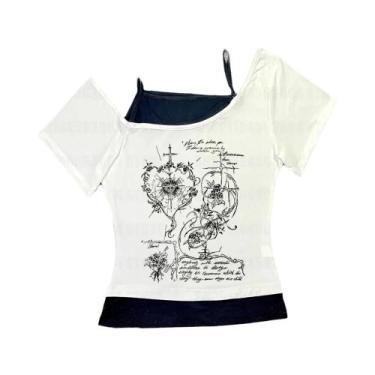 Imagem de Camiseta Gráfica Gótica 2K Para Mulheres, Manga Longa, Estilo Vintage 