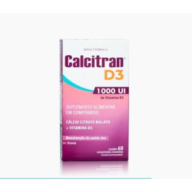 Imagem de Calcitran D3 1.000UI 60 Comprimidos - Cálcio Citrato Malato com Vitami