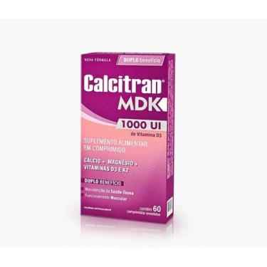 Imagem de Calcitran MDK 60 Comprimidos - Cálcio com Magnésio, Vitamina D e K - F