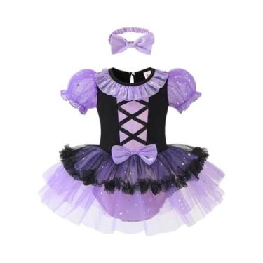 Imagem de Macacão Infantil De Princesa Para Meninas Com Faixas Para a Cabeça, Ro