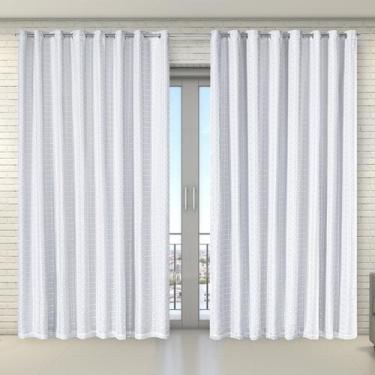 Imagem de Cortina Tecido Blecaute M30 com Voil Xadrez 5,60m X 2,70m - Eddi Casa,